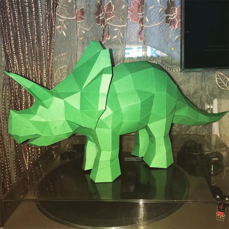 3D Triceratopsas Popieriaus Amatų Modelis Dėlionė Gyvūnų Papercraft Veiksmų Skaičiai Galvosūkiai Vaikams Dovanų Kūrybos 