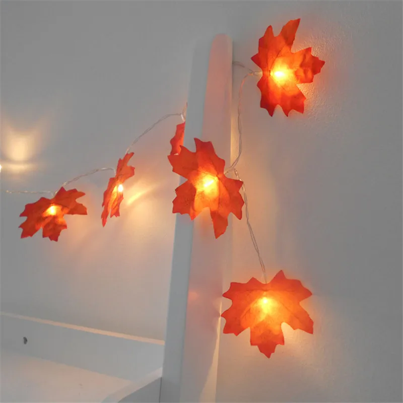 4 Dydžių Klevo Lapai LED Styginių Šviesos AA baterijomis, Rudenį Laiptų Sodo Led Žibintai Kalėdų Medžio Apdaila Apšvietimas