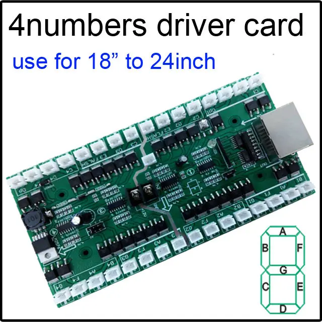 4 numeriai ratai korteles,naudoti 18inch į 24inch numeriai, kontrolės kortelės,LED skaitmeniniai numbres modulis, 12V