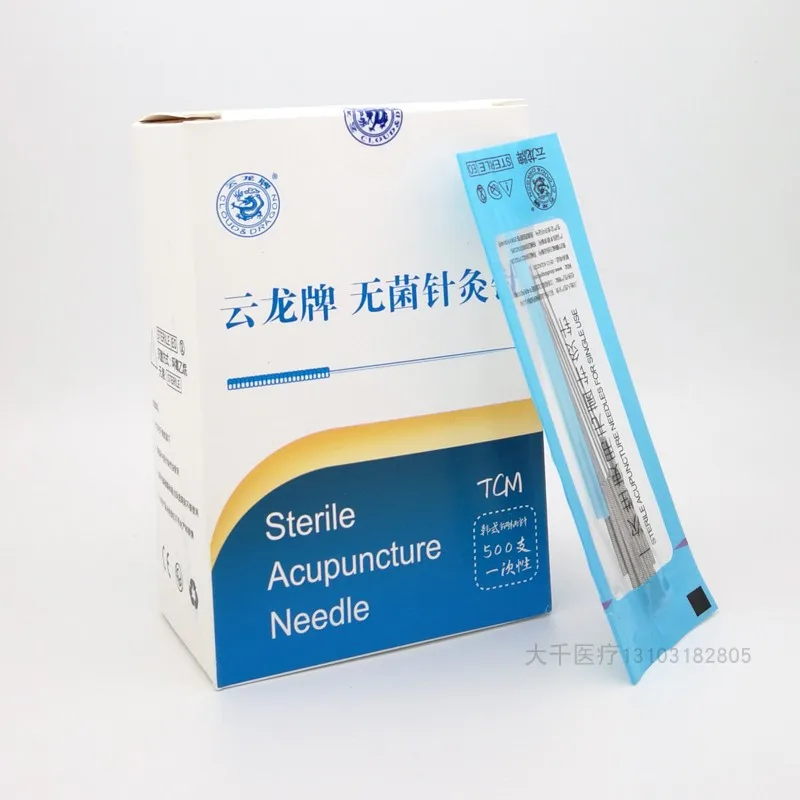 500 vnt 0.16/18/25/30/35/40mm Yunlong vienkartiniai sterilūs akupunktūros adatos butas rankena adatų masažas