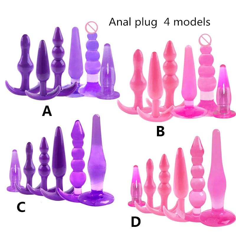 6 vnt / komplektas minkšto silikono analinis kaištis siurbtukas prostatos massager nemokamai lenkimo analinis dildo užpakalį analinis kaištis zawalcowany gėjų žaislas