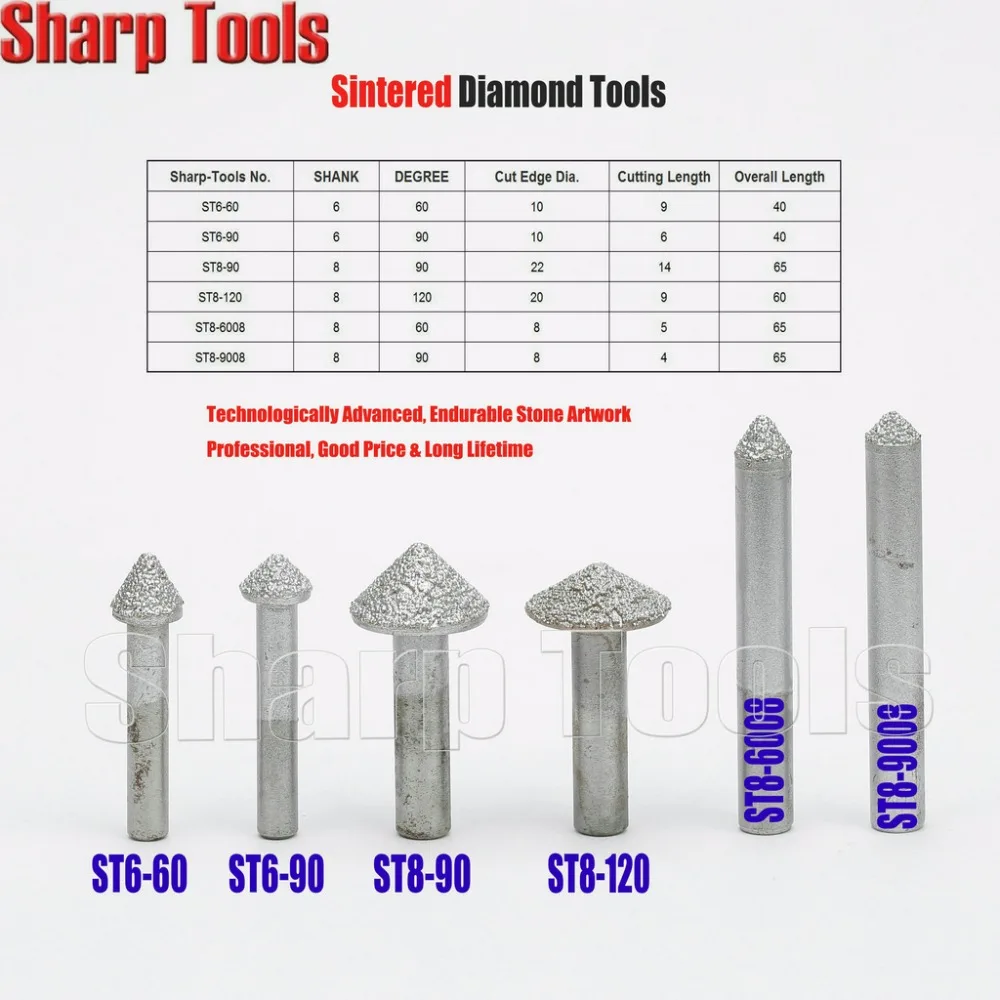 60-120 Laipsnį V Graviravimas Bitai Pabaiga Malūnas Deimantiniai Pjovimo Akmens Drožyba Mašina 3D Smailas CNC Router Diamond Frezavimo Įrankių Rinkinys