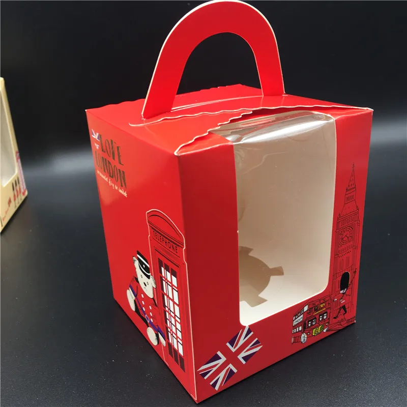 6pcs Britų Stiliaus Cirko Vieną Cupcake Wrapper Nešiojamų Langą Cake box Kūdikio Dušas Šalis Tiekia Putėsiai Desertas, Butelis