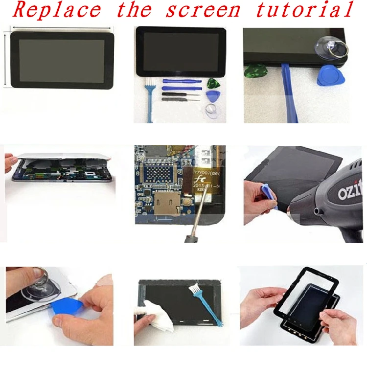 7 colių Tablet touch Ginzzu GT-7100 GT7100 jutiklinis ekranas skaitmeninis keitiklis stiklo pakeitimas remonto skydas Nemokamas pristatymas