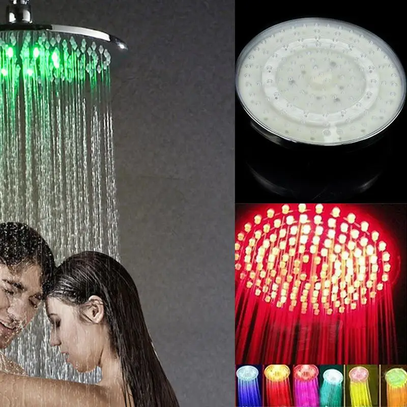 8 colių RGB 7 Spalvų LED Šviesos Dušo Galvutė Apvalus Automatinė Keitimas Vandens Taupymo Lietaus Aukšto Slėgio Vonios, Lietaus Dušo