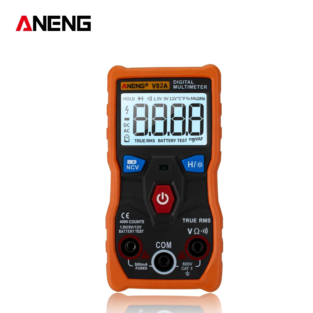 ANENG V02A Matavimo Skaitmeninis Multimetras skaičiuoja skaitmeninis multimetras profesional kondensatorius testeris, matuoklis richmeters testeriai