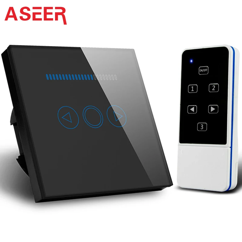 ASEER,Smart Home ES Nuotolinio stiprumą 500W Touch Screen Stiklas Šviesos Jungiklis su Nuotolinio Valdymo funkcija,rf 433Mhz, AC110-240V