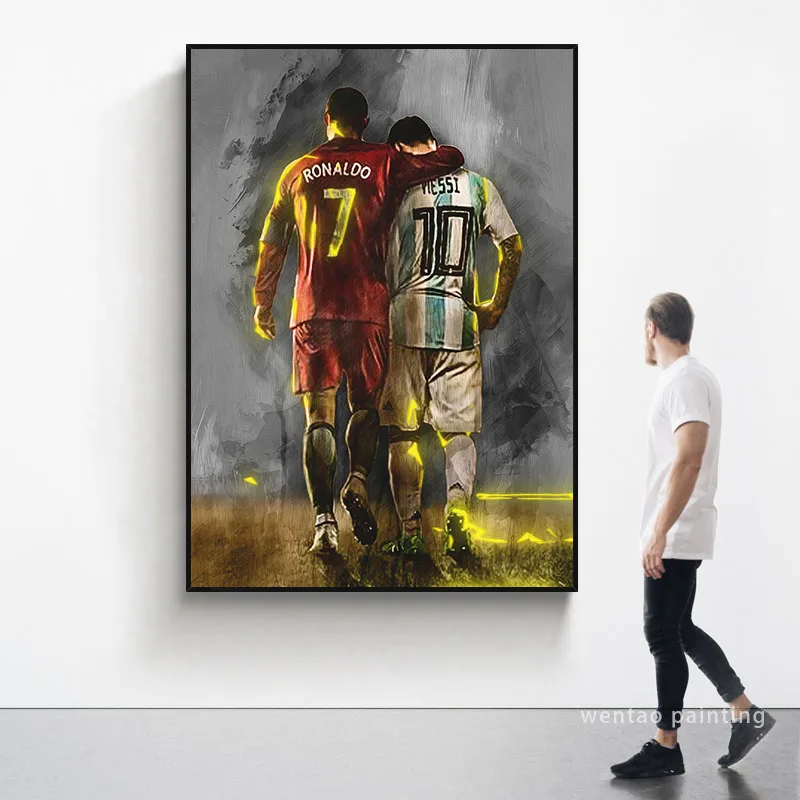 Abstrakti Lionelis Messi Plakatai Futbolo Žvaigždė Drobė Spausdinti Paveikslai Retro Futbolo Sporto Sienos Menas Nuotraukas Kambarį Dekoro