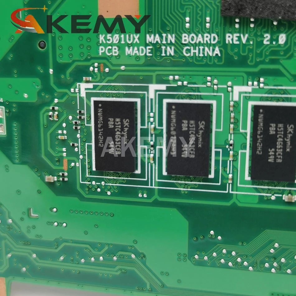 Akemy K501UX nešiojamojo kompiuterio motininė plokštė, Skirta ASUS K501UX K501UB K501U K501UX DDR3 4GB-RAM i7-6500U w/ GTX950M Grafika kortelės mainboard