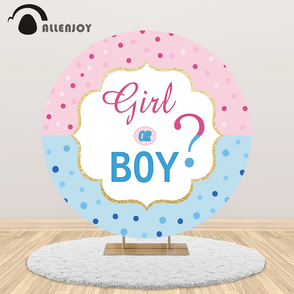 Allenjoy berniukas ar mergaitė lyčių atskleisti šalies turas fone padengti baby shower kūdikių rožinė mėlyna Užsakymą apskritimo fone banerio nuotrauka