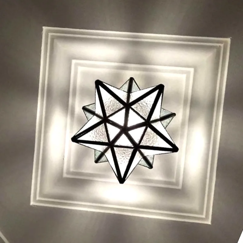 Amerikos Pentagram Įrašo Šviesa Koridoriaus Balkono Lubų Lempa, Miegamojo, Valgomojo Kūrybos Žvaigždė, Stiklas, Lempa