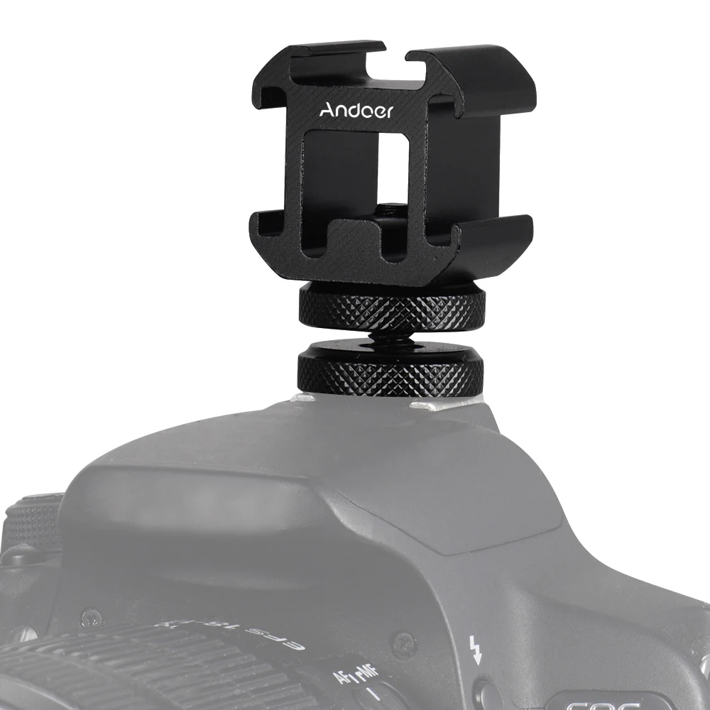 Andoer Šalto Batų Mount Adapteris-Kamera, fotografijos reikmenys, LED Vaizdo Šviesos, Mikrofonas Canon Nikon Sony DSLR Fotoaparatas