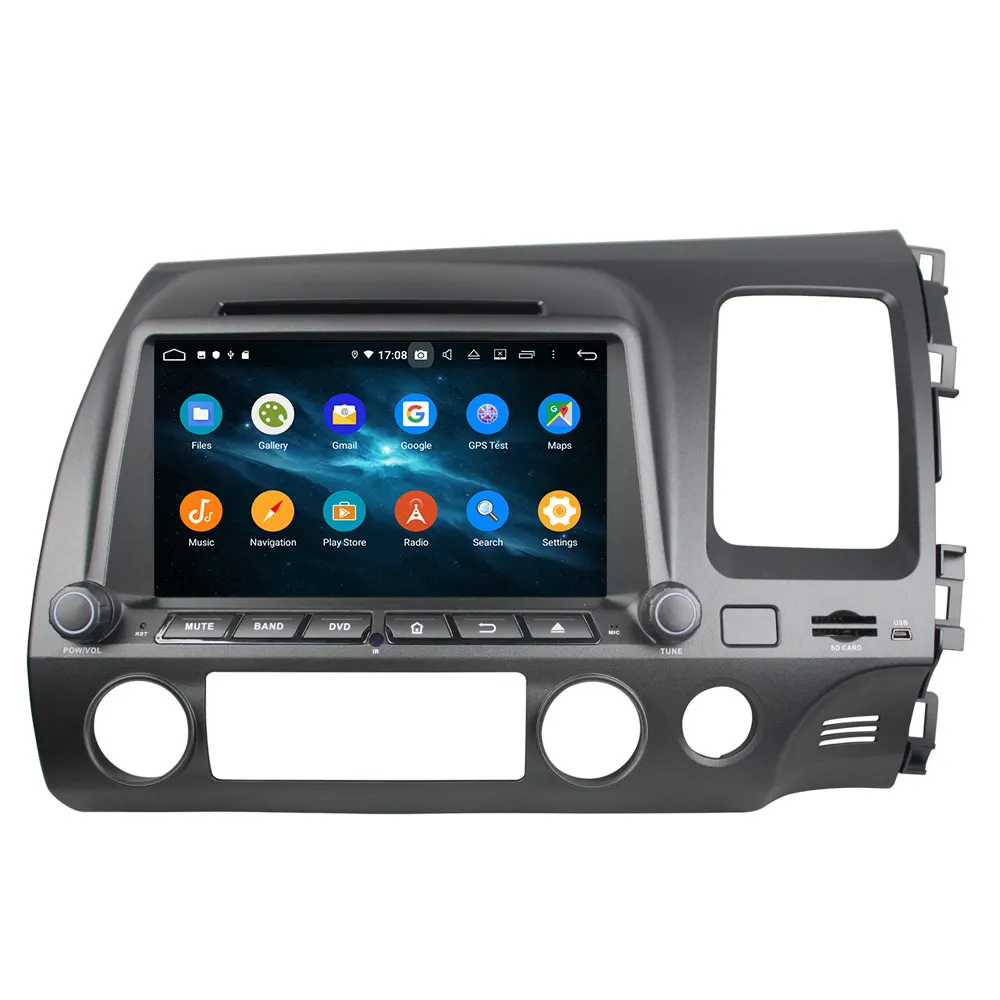 Android 9.0 Automobilio DVD Grotuvas GPS Navigacija Honda Civic 2007-2011 GPS Navigacijos, Multimedijos Grotuvas Radijas Galvos vienetas garso RHD