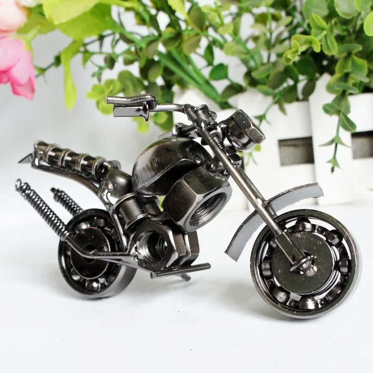 Apdailos Amatų Figūrėlės Miniatiūros Modeliavimas Derliaus Ketaus Suvirinimas Motociklo Modelio Vadove Vyrų Asmeninį Apdailos Dovana