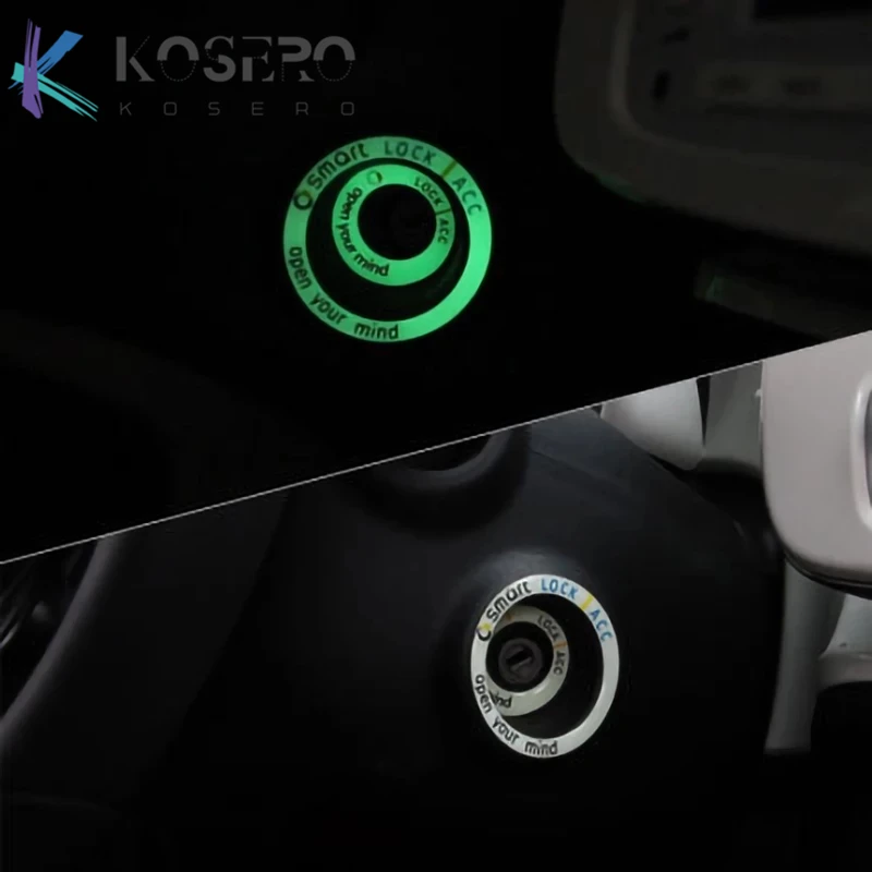 Automobilio Raktas Pradėti Žiedas Liuminescencinės 3D Apdailos lipdukai 