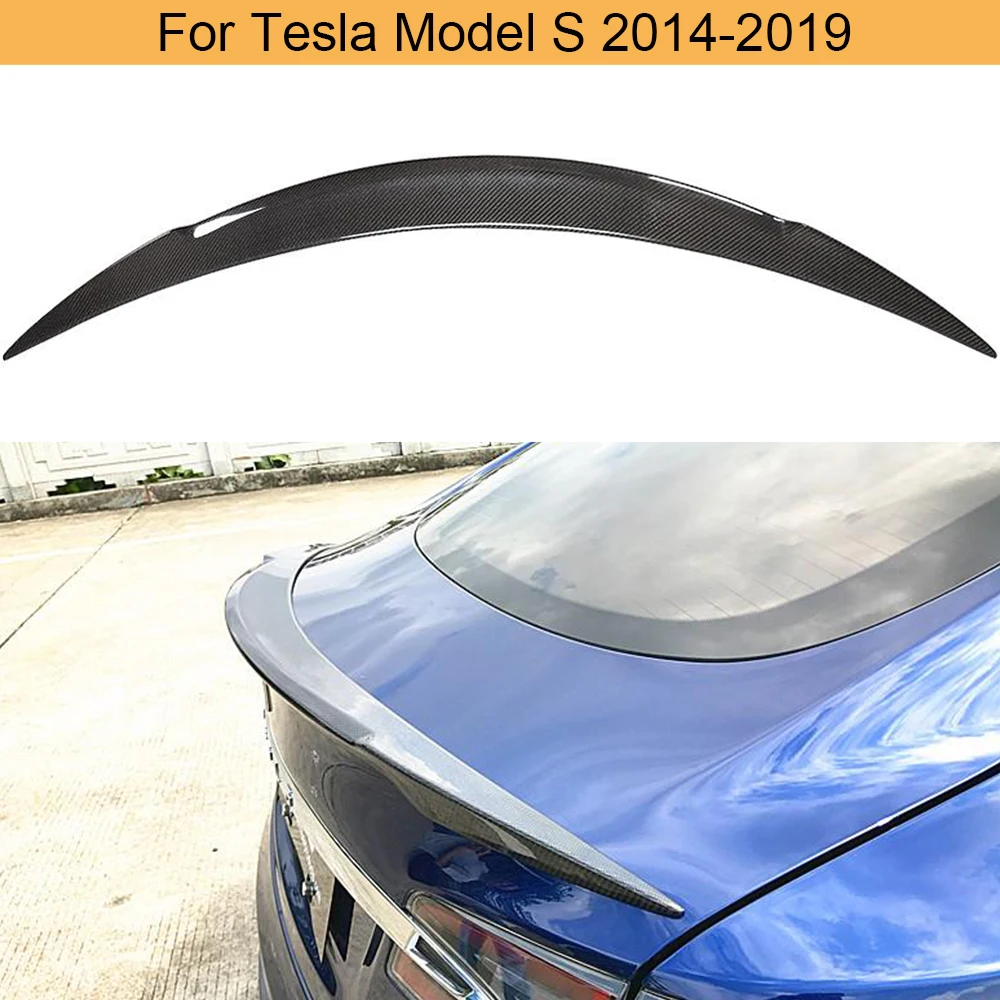 Automobilių Galinis Kamieno Spoileris Sparno Tesla Model S - 2019 Anglies Pluošto Galinis Kamieno Bagažinės Atidarymas Lūpų Sparno Spoileris