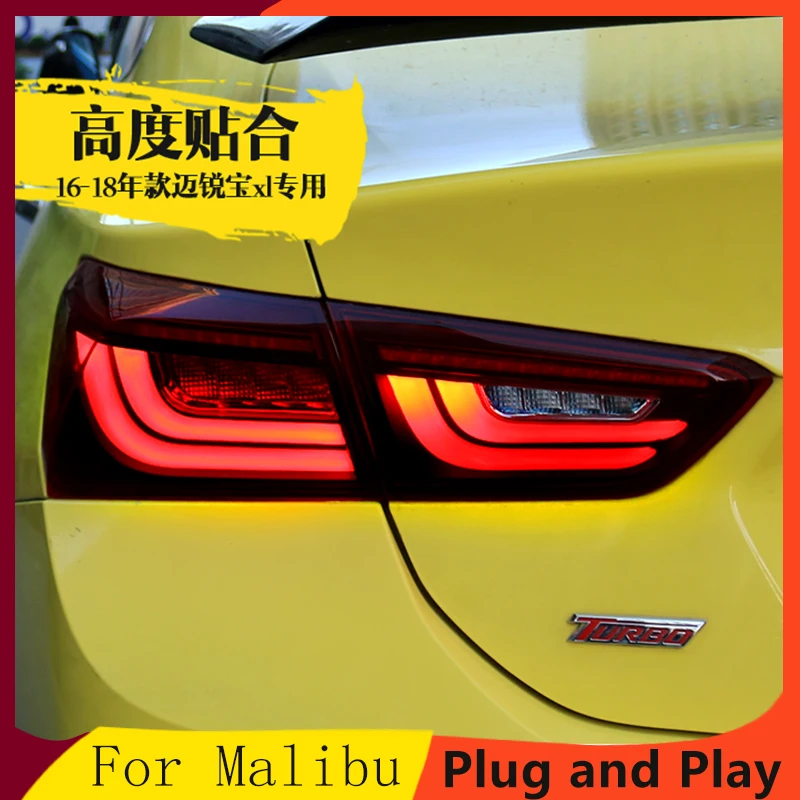 Automobilių Stiliaus LED Uodega Lempos Chevrolet Malibu Užpakaliniai Žibintai 14-18 už Malibu Galinis Žibintas DRL+Posūkio Signalo+Stabdžiu+Atvirkštinės LED šviesos