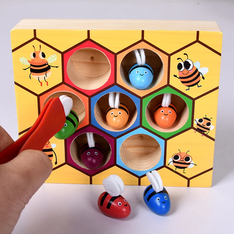 Avilio Stalo Žaidimai Montessori Mediniai Žaislai, Kūdikių Bitės Apkabos, Skinti, Atminties Mokymo Atitikimo Matematikos Ankstyvojo Ugdymo Interaktyvus Žaislas