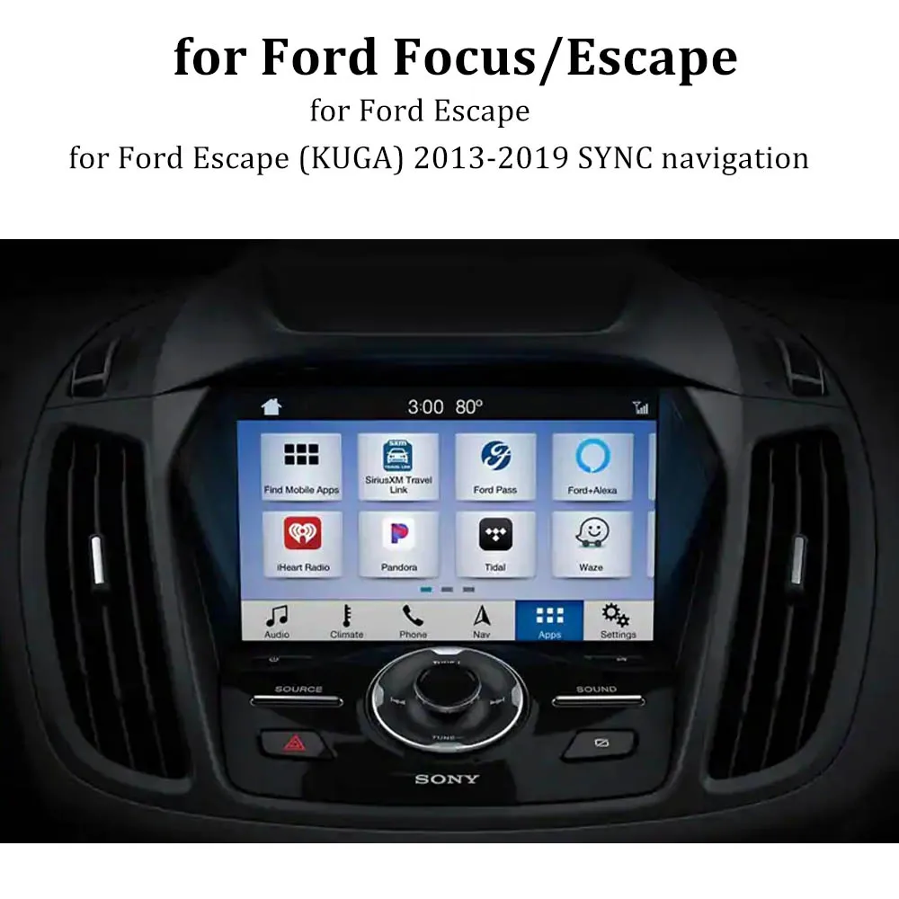 Buendeer 8 Colių VAS Ekrano apsaugos Ford Focus RS ST SYNC2 SYNC3 2013-2018 m., Stiklo Plėvelė Ford Escape (KUGA) 2013-2019