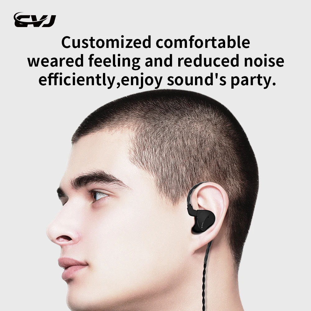 CVJ Veidrodis 2BA + 1DD-auriculares híbridos de Metalo HIFI, auriculares intrauditivos deportivos con cancelación de ruido