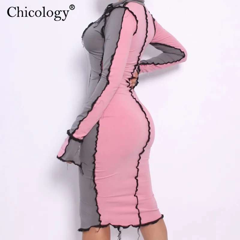Chicology Bodycon Ilgomis Rankovėmis Midi Suknelė Moterims Kratinys 2020 M. Rudens Žiemos Seksualus Šalies Klubas Mados Gimtadienio Elegantiškus Drabužius