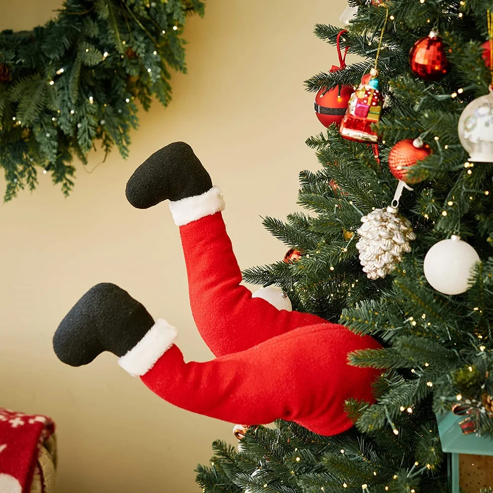 Chrismas Papuošalai Kalėdų Senelio Kojų Įdaryti Santa Kojos Papuošalas Kalėdų Eglutė Durų Apdaila
