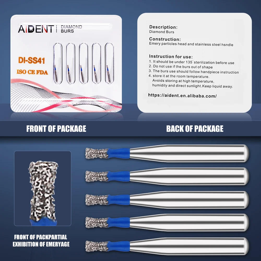 DI-SS41 Dantų Burs 50pcs/10Packs Burs Gręžimo Lyginamoji Dantų Poliravimo Odontologijos Priemonės, Stomatologija, Laboratoriniai