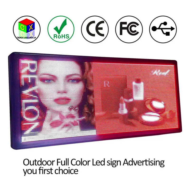 Didelis pikselių Lauko PH6MM full LED ženklas 84x45cm slinkimo tekstas LED reklamos ekranas su Temperatūros jutiklis