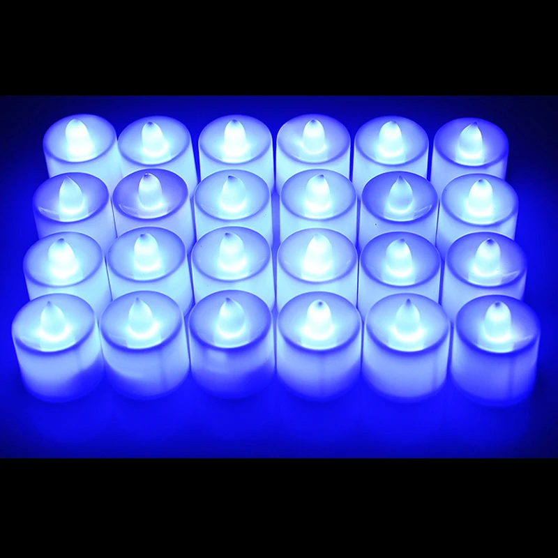 Didmeninė 24Pcs Spalvotų Mini Elektroninė Žvakė Ramstis Formos Vestuvių Valentino Diena Šalis, Žavesio Saugos Nerūkomojo Led Žvakė