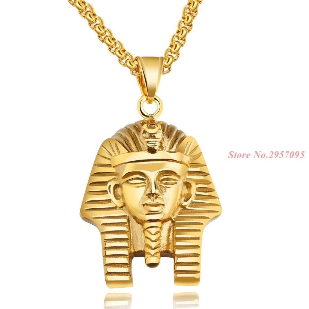 Egipto Faraonas Derliaus Pakabukas Nerūdijančio Plieno, Aukso Spalvos Vyrų Reikmenys Didmeninė Egiptas Papuošalai Karoliai Moterims