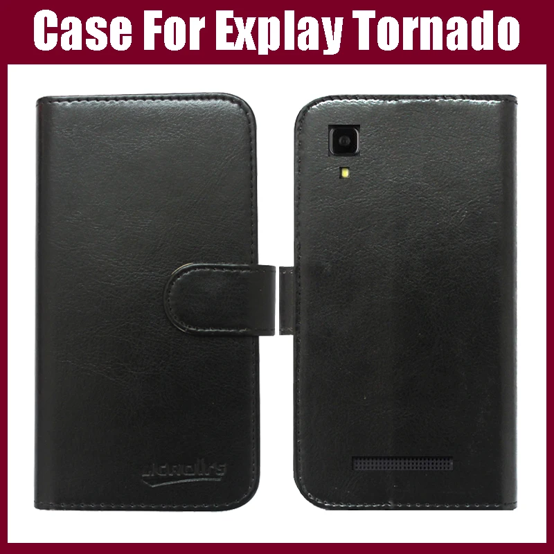 Explay Tornado odinis dėklas Skirtas Prabangos Apversti Odos Kortelės Turėtojas Atveju Padengti Explay Tornado Išmanųjį telefoną Šešių Spalvų.
