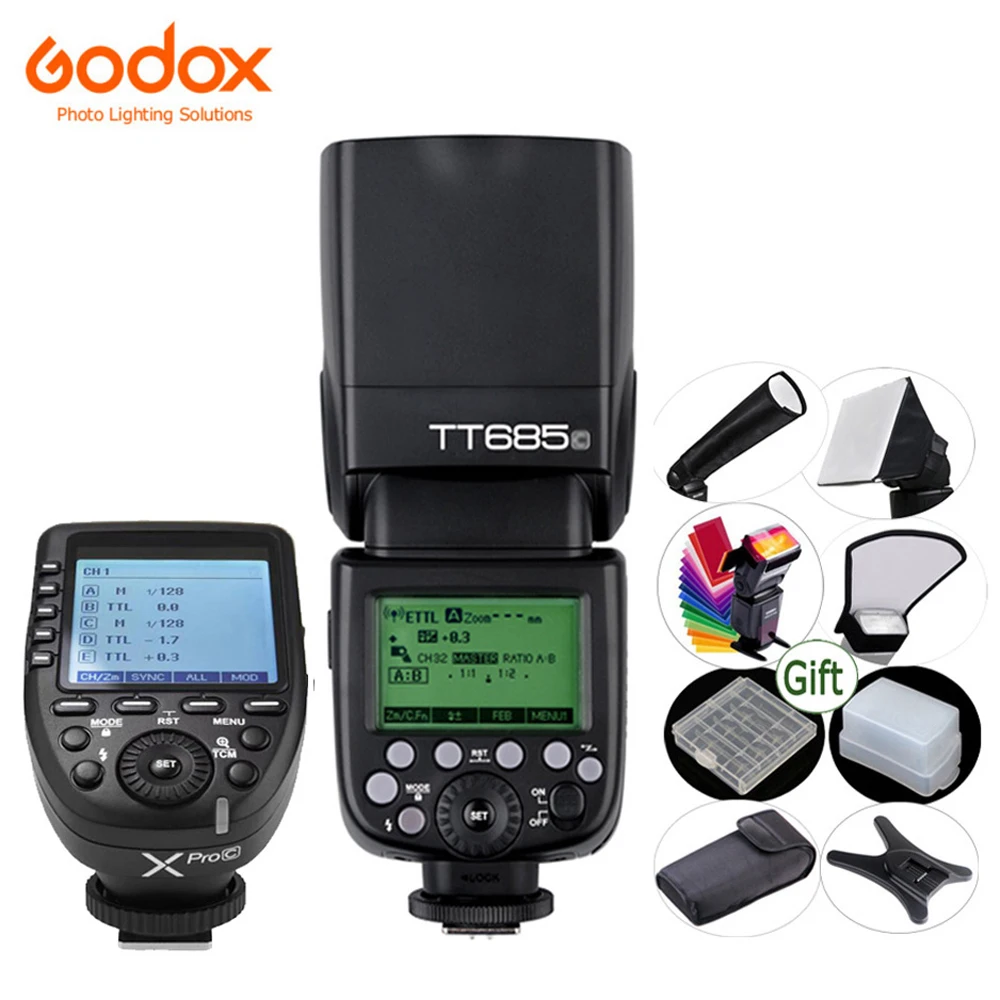 GODOX TT685 Fotoaparato Blykstės TTL 2.4 G HSS 1/8000s Belaidė GN60 Speedlite TT685-C/N/S/O/F Canon Nikon Sony, Olympus, Fuji