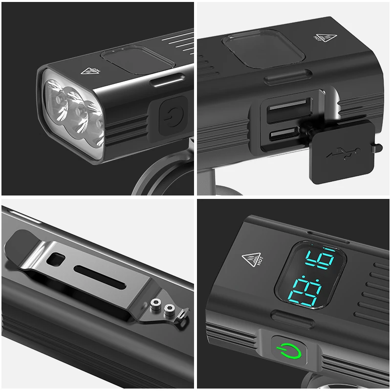 Galingas 5200mAh Dviračių Šviesos 5L2 Skaitmeninis Ekranas 3000lumens Dviračio Priekinis Žibintas USB Mokamas Dviračių Žibintų, kaip Galios Bankas