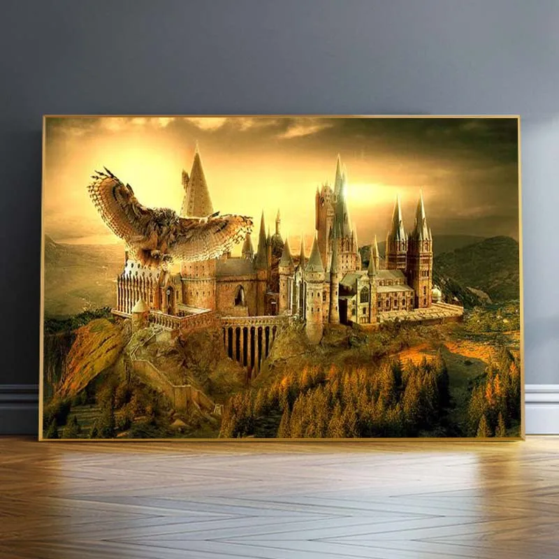 Harries Hogwartses Pelėda Mokyklos Plakatas Potteres Drobė Paveikslų ant Sienos Menas Nuotraukų, Filmų Plakatai Kambarį Dekoro