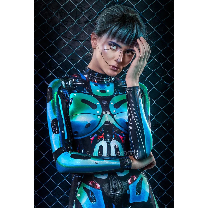 Helovinas Robotas Cosplay Kostiumų Onesirs Suaugusiems Moterys Vyrai Ateities Technologijos Skeletas 3D Spausdinimo Išgalvotas Mechaninė Jumpsuit Šalis