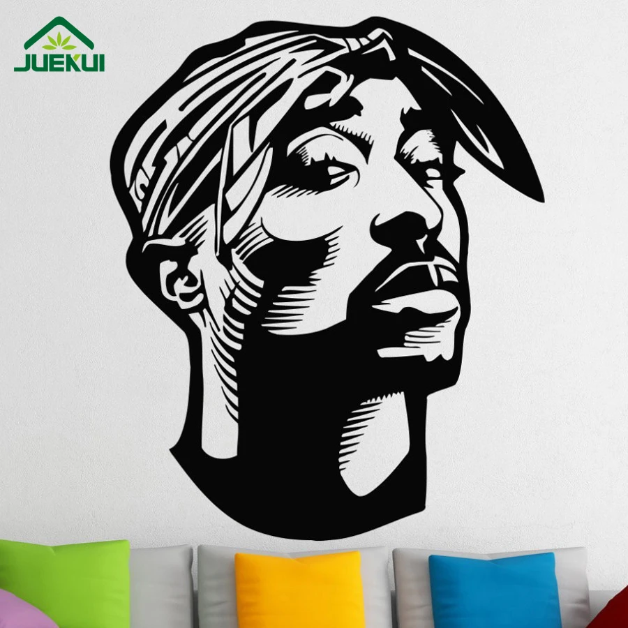 Hip-Hop Tupac Siena Lipdukas Mados Vinilo Sienos Lipdukai Gyvenimo Kambario, Miegamasis Apdailos adesivo de parede Lipdukai JA294