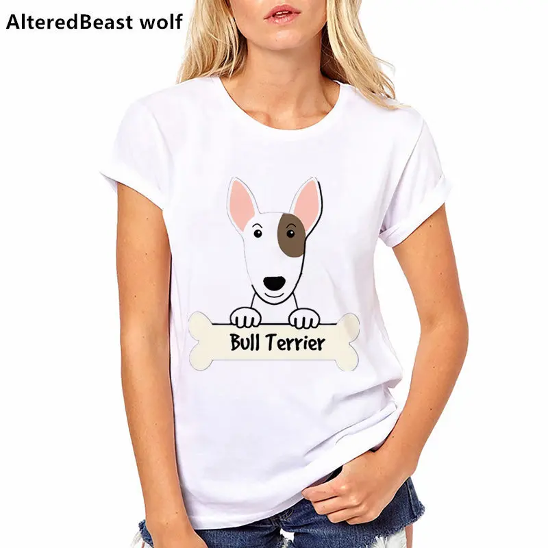 Hipster kietas Šuo Bull Terjeras T-Shirt vasaros juokinga Moterų Marškinėliai 2019 naujo dizaino Viršūnes cute girl marškinėliai ponios atsitiktinis Tees