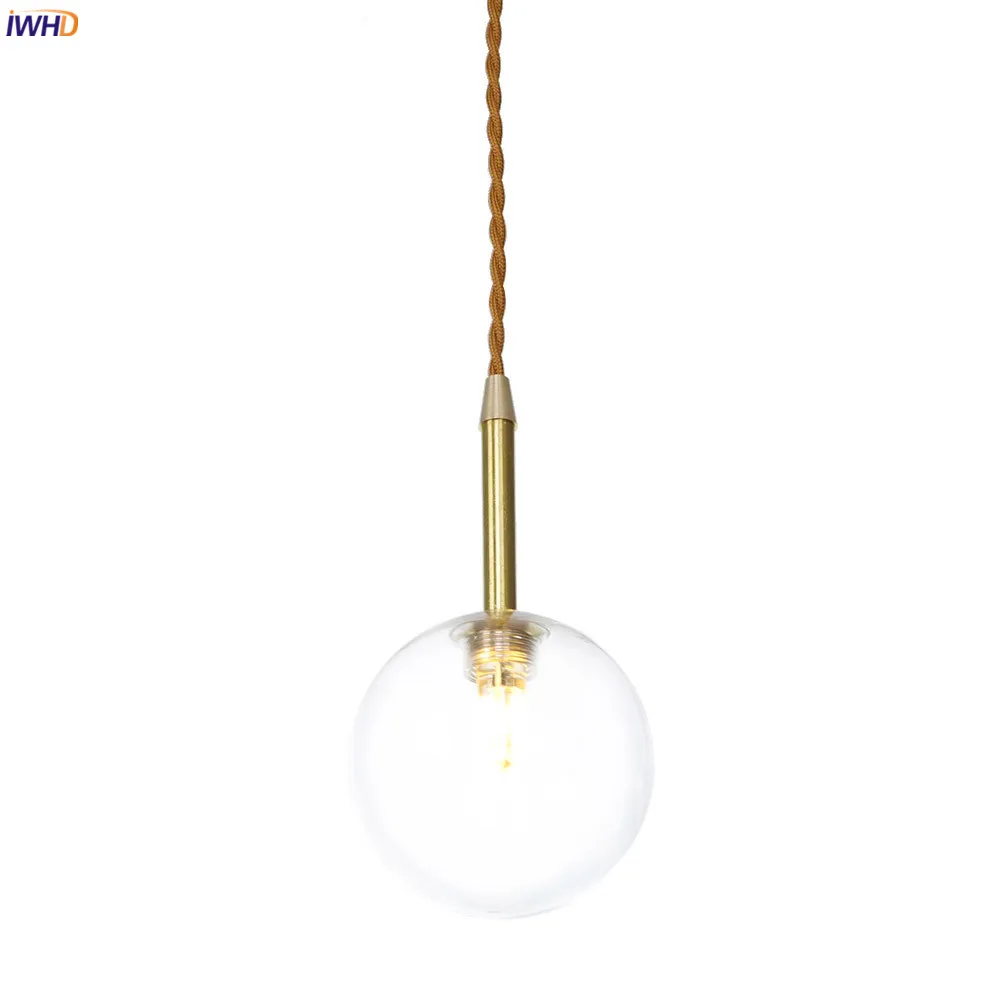 IWHD Šiaurės Stiliaus Stiklo Kamuolys Sieniniai šviestuvai Miegamasis, Valgomasis Gyvenamasis Kambarys Šviesos Vario Šiuolaikinės Kabo Lempa Lampara Colgante LED