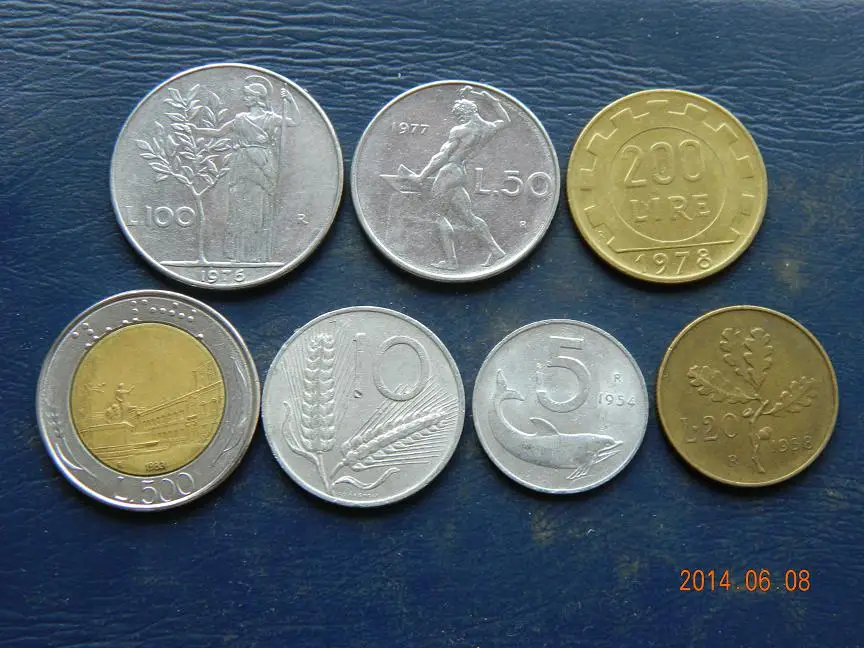Italija 7pieces/ Set UNC originalios Monetos iš spausdinti