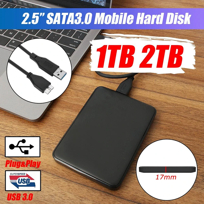 Išorinį Kietąjį Diską USB3.0 HDD, HD Kietasis Diskas 1 TB/2TB Mobile Kietasis Diskas HDD kaupiklių, Mac Kompiuterio Stalas Laptop