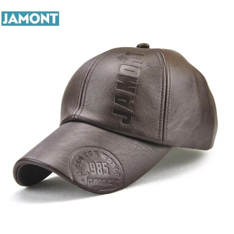 JAMONT Naujas mados aukštos kokybės rudenį, žiemą vyrų odos skrybėlę Bžūp atsitiktinis moto snapback skrybėlę vyrų beisbolo kepuraitę didmeninės
