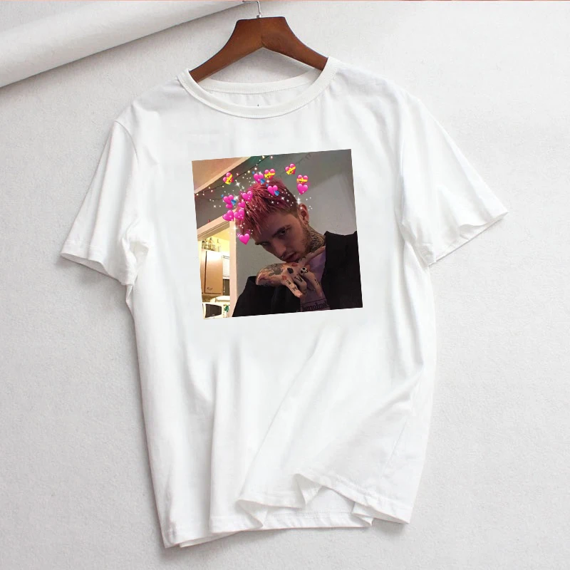 Juoda T-shirt Balta Lil Peep Atsitiktinis Hip-Hop Reperis Trumpas Rankovės Streetwear Vasaros Goth Vintage marškinėliai Moterims Prarasti Harajuku Tees
