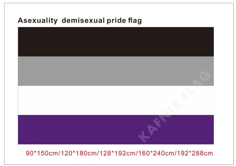 KAFNIK,90*150cm/128*192cm/192*288cm (2*3ft/3*5ft)Asexuality demisexual pasididžiavimas vėliavos Event/šalis/namų dekoro Vėliavas