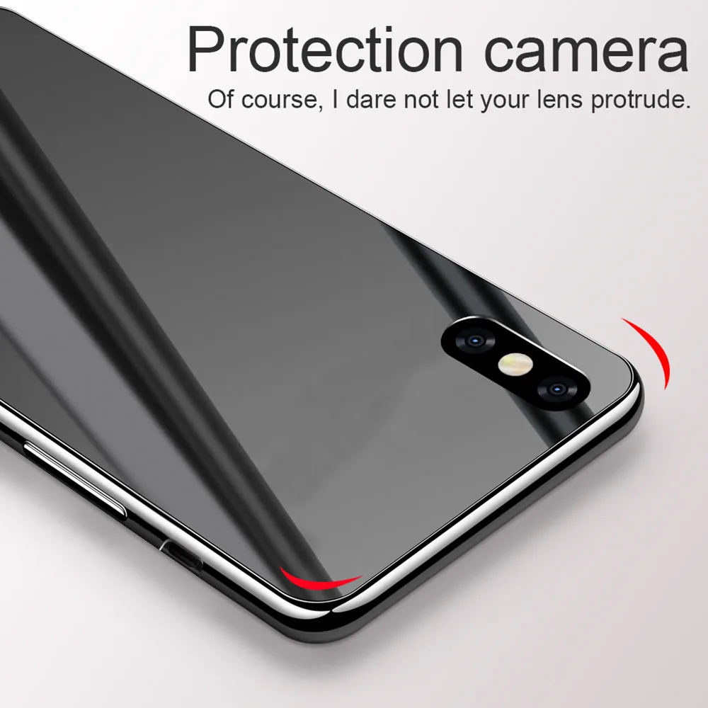 KISSCASE Prabanga Grūdintas Stiklas Case For iPhone 7 8 Plus X XS MAX XR 11 Pro 2019 Apkalos Veidrodis Telefono Galinį Dangtelį Atveju Coque