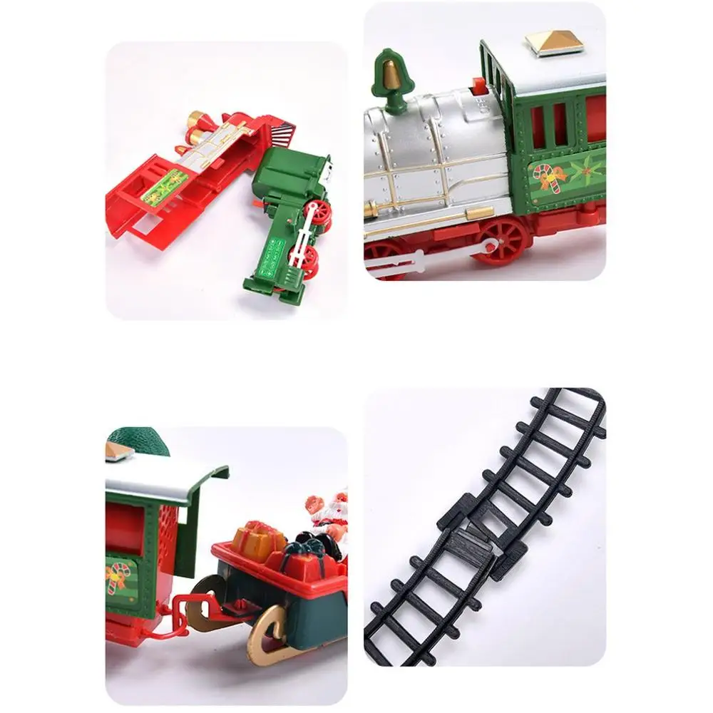 Kalėdų Elektros Geležinkelių Automobilinio Traukinio Žaislų Vaikų Elektros Žaislas Geležinkelio Traukinių sąstatų Lenktynių Kelių Transporto Pastatas, trys stiliai