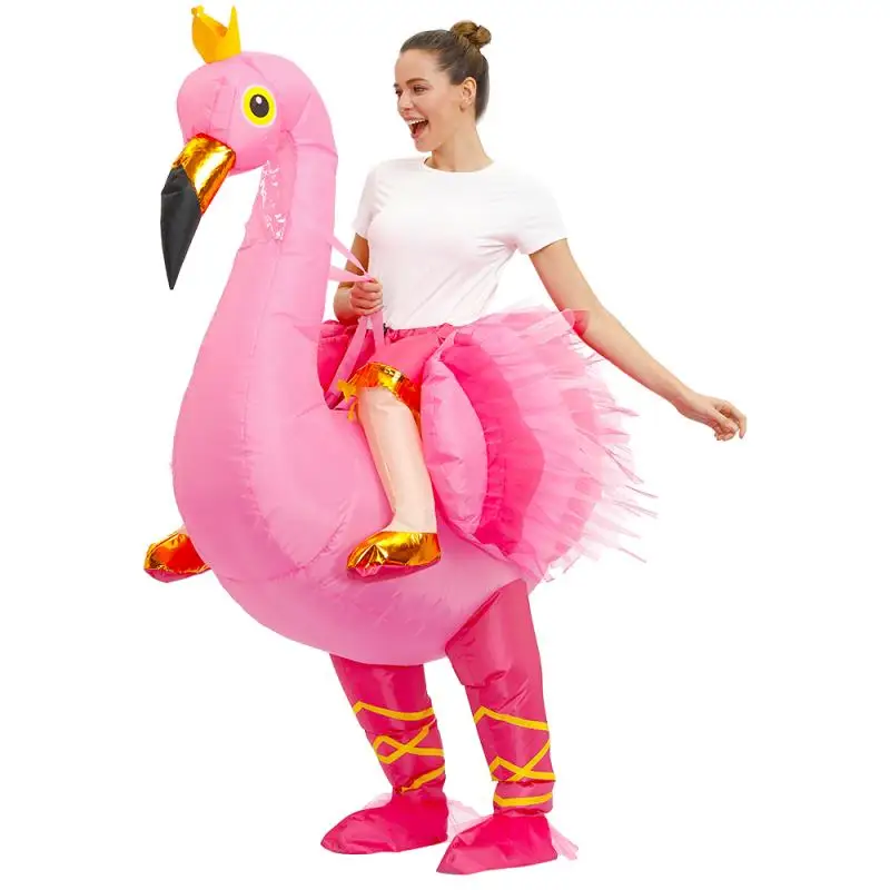 Kalėdų Flamingo Pripučiamas Kostiumas Helovinas Kostiumai Vyrams Suaugusių Moterų, Gyvūnų Cosplay Pripūstos Drabužius Fantazijos Šalis Suknelė