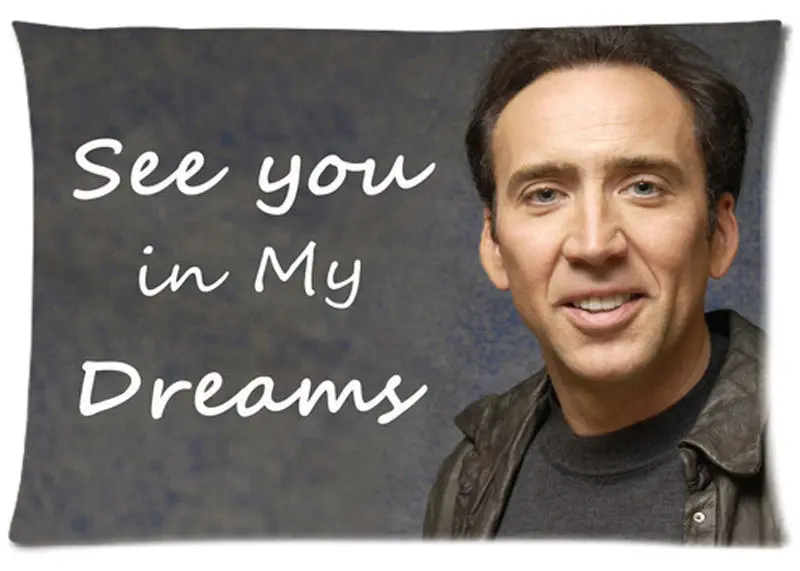 Karšto Nicolas Cage Pagalvės Atveju Pagalvėlės Nicolas Cage Matyti Tave Mano Svajonių Užvalkalas Apima Stačiakampio Spausdinti Dovanos Dviejų Pusių 20x30