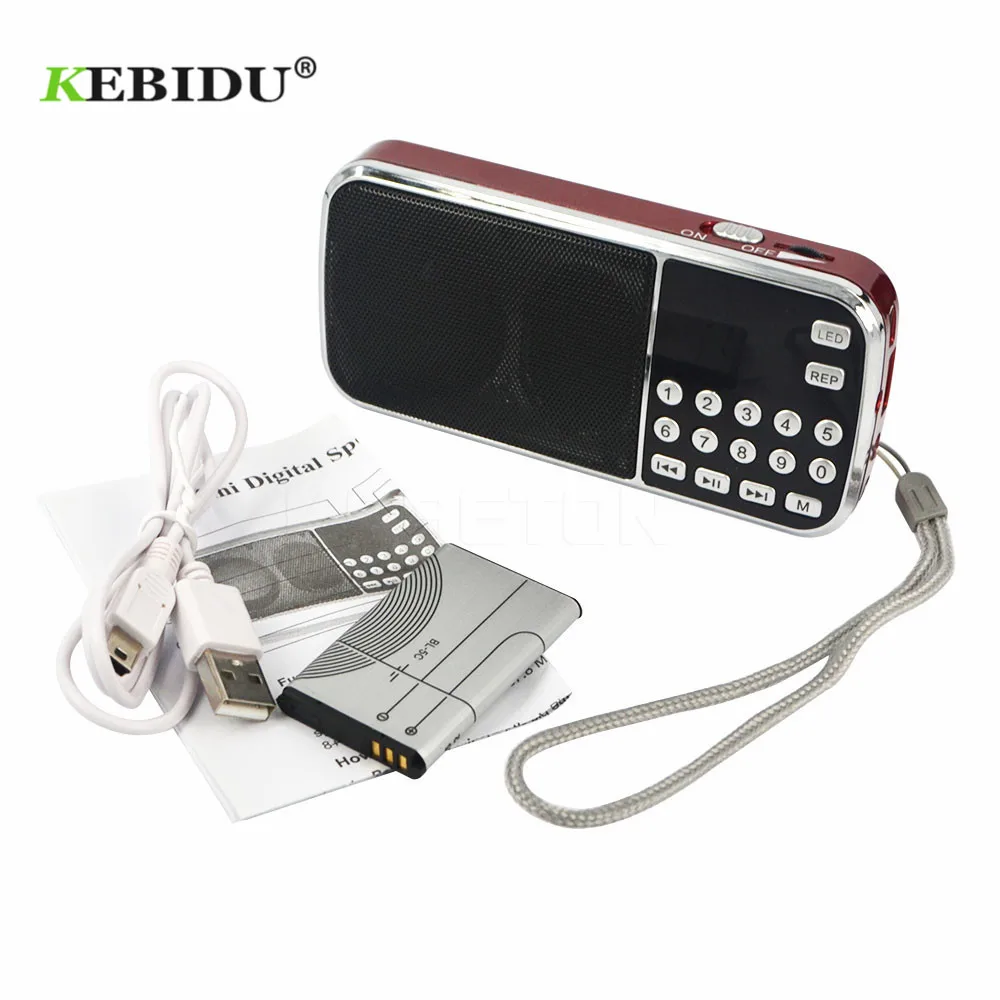 Kebidu Nešiojamų L-088 Mados Micro SD TF Žibintuvėlis FM Radijas Mini HIFI Garsiakalbių MP3 Garso Muzikos Grotuvas LED Žibintuvėlis Stiprintuvas