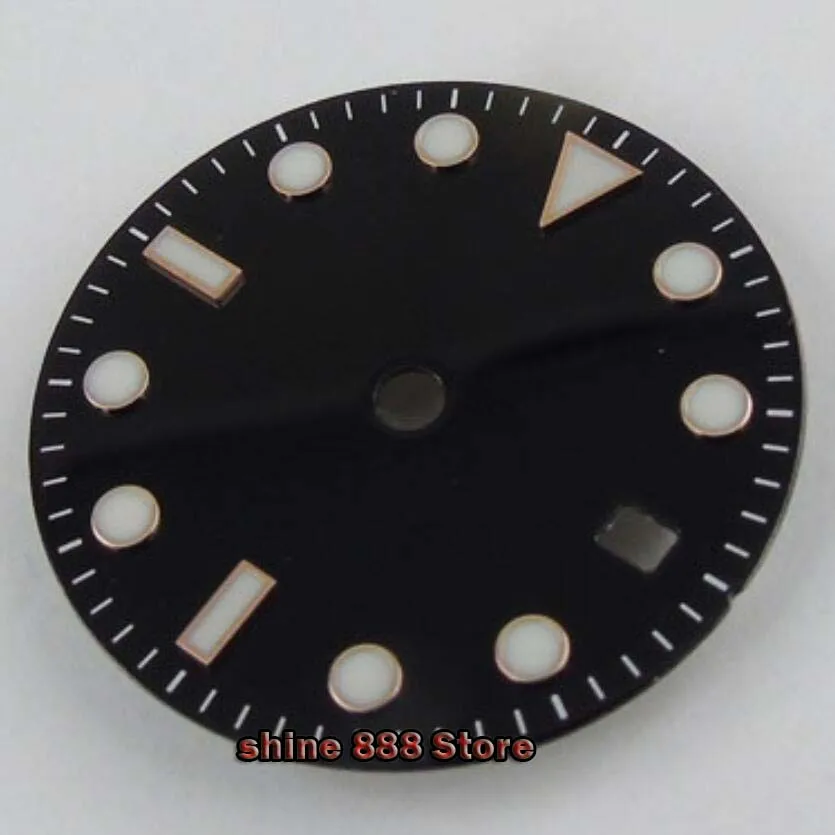 Klasikinis BLIGER 28,5 mm Sterilaus Black Watch Dial Žiūrėti Veido Tinka MINGZHU 2813 MIYOTA 8215 Judėjimo Automatinė vyriški Žiūrėti