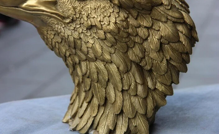 Kolekcines bronzos S2682 Kinijos Liaudies Žalvario, Vario Feng Shui Žiaurus Eagle hawk Goshawk Galvos Meno Statula